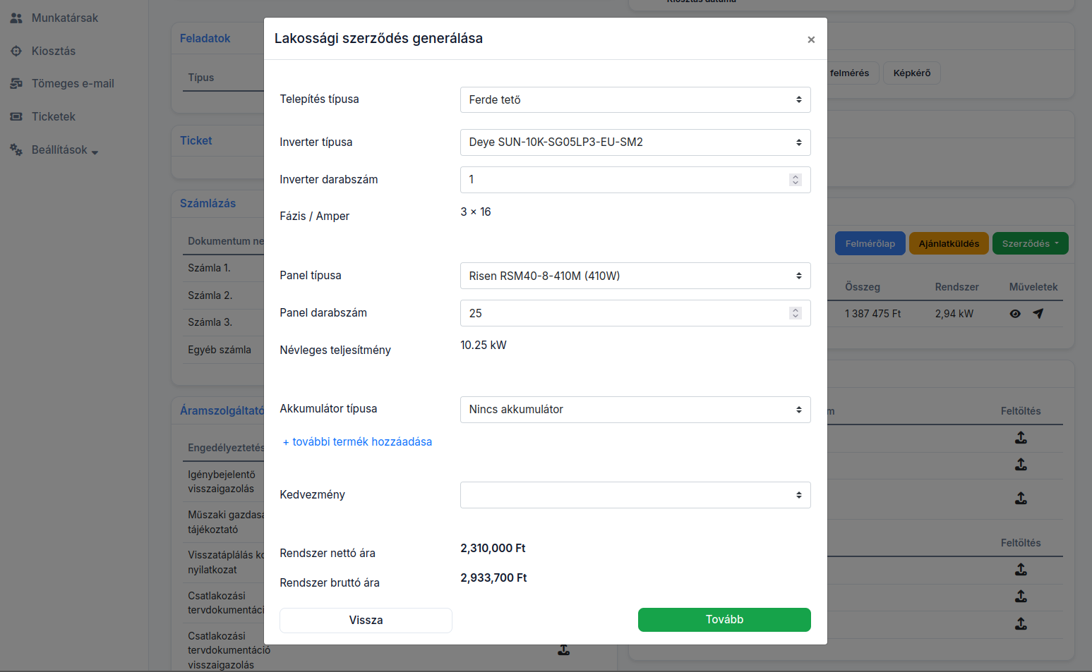 Dokumentum generálás